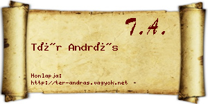 Tér András névjegykártya